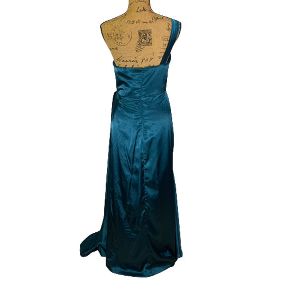 MAKE YOU PRETTY MORE Teal Blue One Shoulder Evening Gown - NWT - Picture 13 of 16